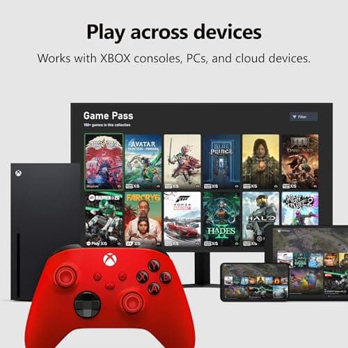 XBOX Wireless Gaming Controller | Pulse Red | Console, PC, & Cloud Devices | Textured Grip | Wireless, Bluetooth, USB-C Connectivity — view 5
