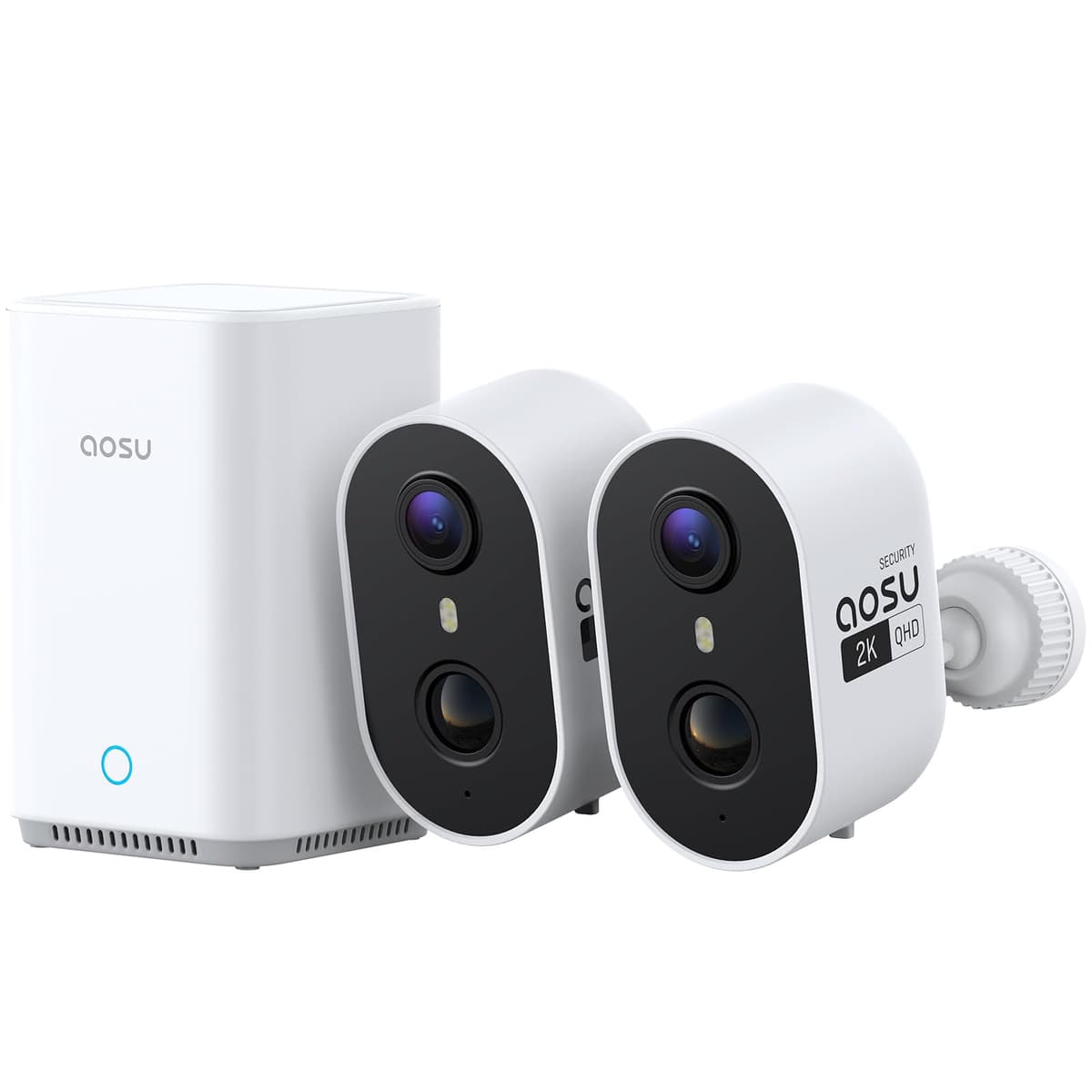 aosu Wireless Indoor/Outdoor Security Camera Kit with aosuBase Local Storage, 2K with 6X Zoom, 4-View Live, Cross-Camera Person Timeline, PIR + AI Human Detection, Color Night Vision, 4-Cam-Kit — view 10