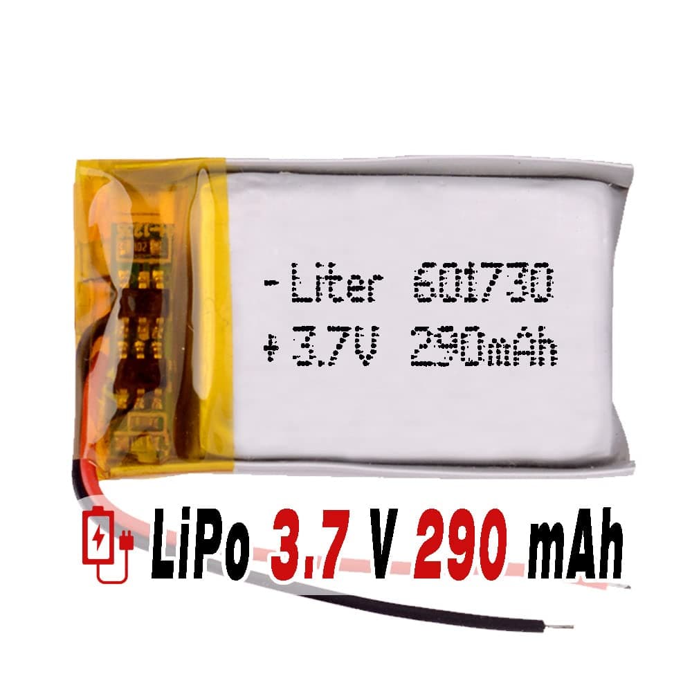 Batería 601730 LiPo 3.7V 290mAh 1.073Wh 1S 5C Liter Energy Battery para Electrónica Recargable teléfono portátil vídeo smartwatch Reloj GPS - No Apta para Radio Control 32x17x6mm (290mAh|601730) — view 4