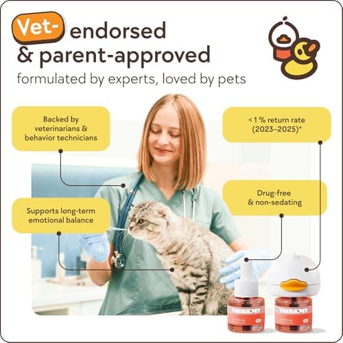 TherapetMD 60-Day Cat Calming Diffuser - Cat Pheromone Diffuser for Stress, Pee Spraying, Cat Fighting, Aggression, Excessive Meowing & Scratching - 60-Day Refill Included - Packaging May Vary — view 7