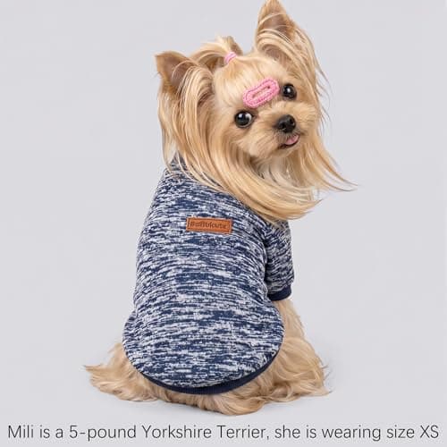 3 Pack Dog Sweaters for Small Dogs Girl Boy Winter Fleece Clothes Warm Soft Dog Sweatshirt Outfit for Dogs Cats Pet Apparel — view 4