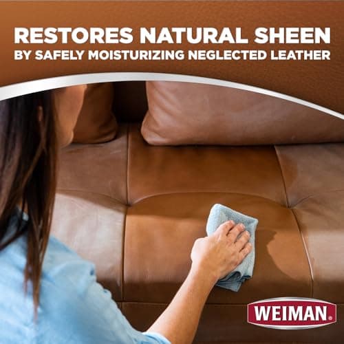 Weiman Leather Wipes - 2 Pack with Microfiber Cloth - Clean Condition UV Protection Help Prevent Cracking or Fading of Leather Couches Car Seats Shoes — view 2