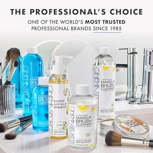 Cinema Secrets Original Blue Vanilla Makeup Brush Cleaner Solution - Professional Cleanser for Makeup Brushes - Quick-Drying, Rinse-Free Formula - Removes Stubborn Waterproof Make Up (16 fl oz) — view 7