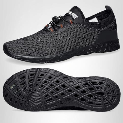 DOUSSPRT Men's Water Shoes Quick Drying Sports Aqua Shoes AllBlack Size 10.5 — view 9