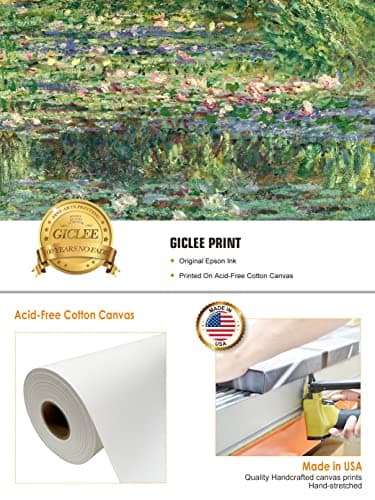DECORARTS - The Japanese Bridge (The Water-Lily Pond), Claude Monet Art Reproduction. Giclee Canvas Prints Wall Art for Home Decor 30x24 — view 4