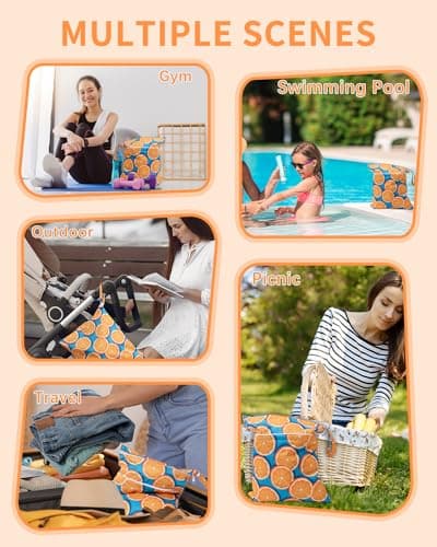 Babygoal Wet Dry Bags Diaper Bag, Washable Travel Organizer Bags, Beach, Pool, Gym Large Wet Bag for Swimsuits & Wet Dry Clothes with Two Zippered Pockets 3 Pack,3LN22-CA — view 4