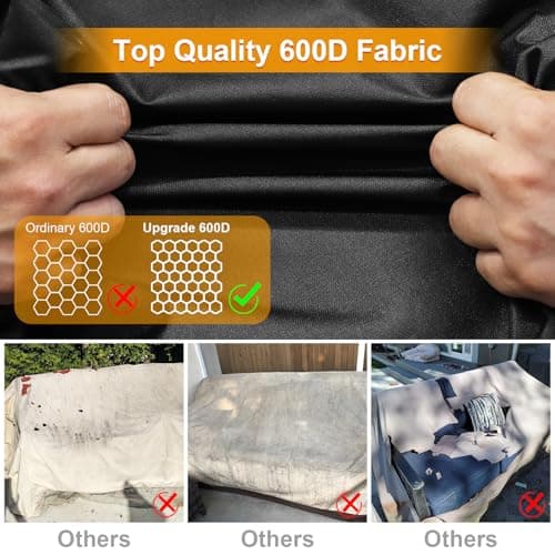 Kipiea Patio Sofa Cover, Heavy Duty 600D Outdoor Couch Cover Waterproof Winter, 2-Seat Patio Furniture Cover Loveseat, Outdoor Sofa Covers with Anti UV and No Tears, No Fading (60" W x 34" D x 31" H) — view 5