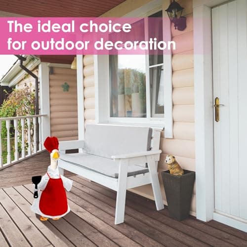 Porch Goose Outfits, Porch Goose Clothes, Spring Summer Porch Goose Hat Outfit Costume for 23 Inch Cement Goose Statue, Cute Porch Geese Accessories for Outdoor Patio Garden Lawn Porch Yard Decor — view 5