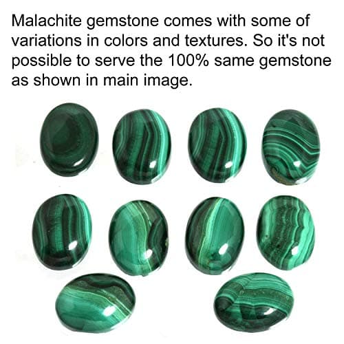 JEWELOPORIUM Green Malachite Silver Ring Size 13, 925 Sterling Silver Ring for Women, Real Round Gemstone Boho Jewelry — view 4