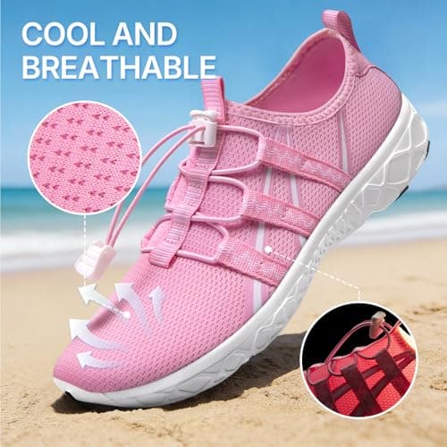ATHMILE Water Shoes for Women Men Swimming Quick-Dry Adult Barefoot Lightweight Breathable Aqua Shoes for Beach Swim Camping Surf Boat Hiking Kayak Peach Pink — view 4
