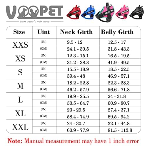 voopet Service Dog Harness, No-Pull Emotional Support Pet Vest Harness, Reflective Breathable and Adjustable Pet Halters for Small Medium & Large Dogs (with 4 PCS Removeable Tags) — view 4