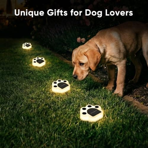 Solar Paw Print Lights 4 Pack, Outdoor Waterproof Solar Garden Lights, Lawn Patio Pathway Decorative Lights, Pet Dog Lovers Gifts for Women Mom Mother's Day — view 7