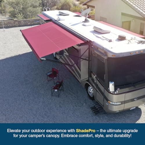 Shade Pro RV Awning Fabric Replacement | Durable Standard Grade Vinyl (17' [Fabric 16' 2"], Solid White) Camper Shade Awning Canopy — view 5