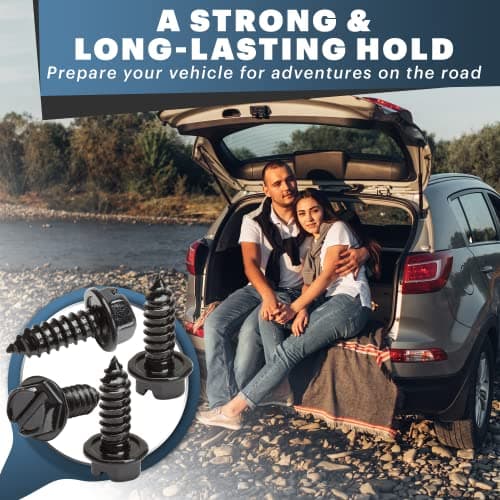 OttoSpeed Rustproof License Plate Screws (4-Pack, Black-Slotted) — view 5