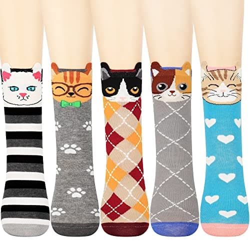 Jeasona Women's Cute Socks Gifts for Cat Lovers Mom Women Teenage Girls
