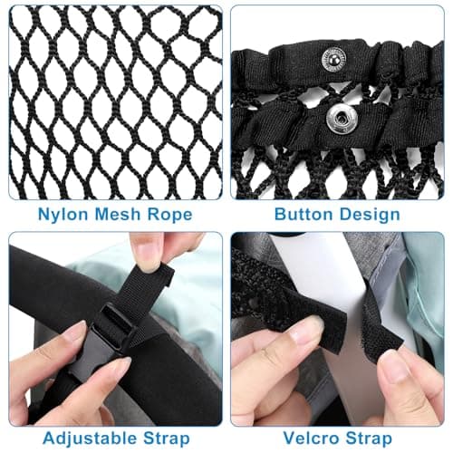Accmor Universal Stroller Organizer, Polyester Net Mesh Bag Fits for Uppababy, Nuna, Britax, Doona Strollers, Non-Slip Adjustable Stroller Mesh Cargo Net Storage Caddy Accessories — view 2
