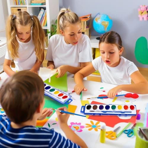 20 Pack Watercolor Paint Set Bulk for Kids, 8 Colors Washable Water Colors — view 5