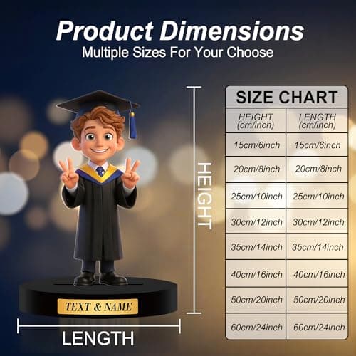 Custom Graduation Figures from Photo, Personalized 2026 Graduation Gifts Decorations, 2D Acrylic Figurine, Posable Figure, for Friends — view 4