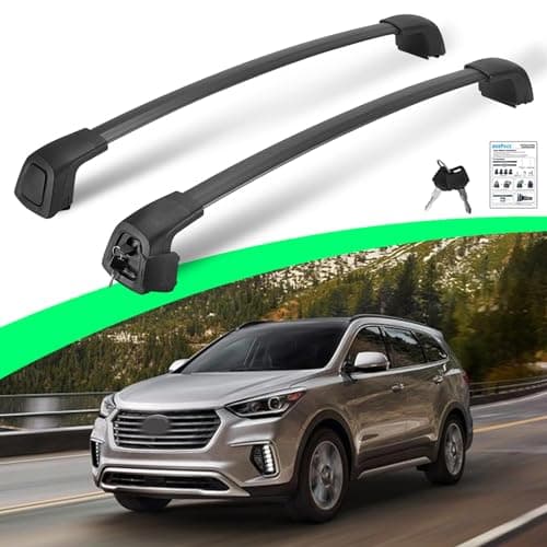 Upgraded Silent Roof Racks for 2013-2018 Hyundai Santa Fe Sport & Santa Fe XL, Anti-Theft Cross Bars for Rooftop Cargo Ski Kayak Bike Accessories