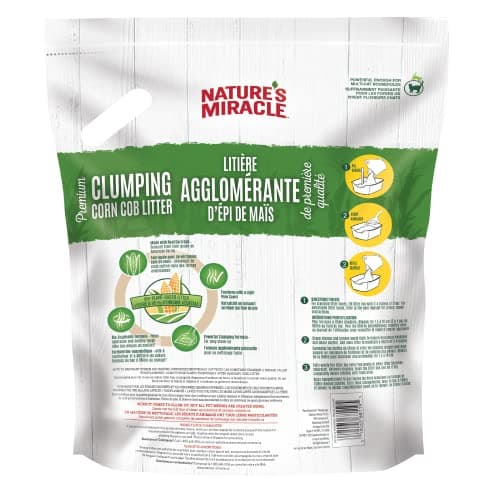 Nature’s Miracle Premium Clumping Corn Cob Litter, 10 Pounds, Made with Real Corn Cob for Fast-Clumping Litter for Multi-Cat Households
