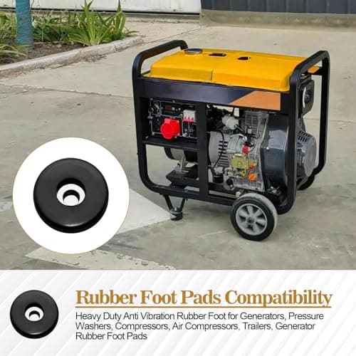 VYF Heavy Duty Anti-Vibration Rubber Feet 0.75 x 1.5 Inches Fits Air Compressors, Generators, Pressure Washers for Coleman Powermate, Sanborn and More, 4-Pack — view 5