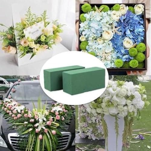 Fessary Floral Foam Blocks 5.5x3.1x1.7 Inch Dried and Wet Flower Foam for Floral Arrangement Supplies,Green Foam Bricks Floral for DIY Crafts Weddings 4 Pack — view 5