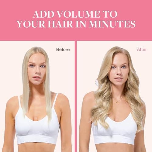 GOO GOO Seamless Clip in Hair Extensions Human Hair, 20inch 110g 7Pcs, #16/22 Light Blonde Highlighted Golden Blonde, Hair extensions for women, Human Hair Extensions Clip in — view 4