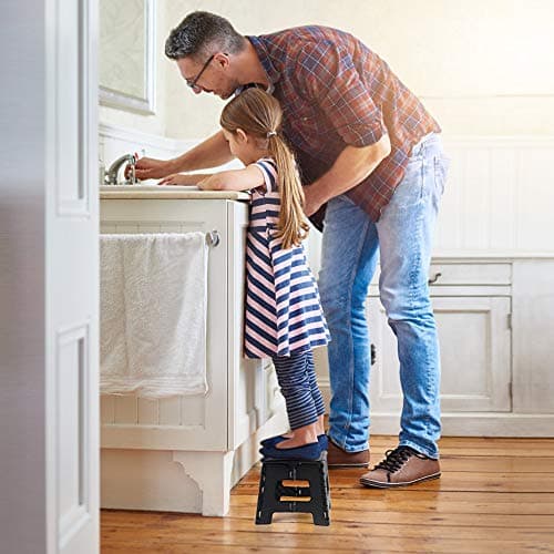 ACSTEP Folding Step Stool 9 Inch, Non-Slip Foldable Stools for Kids, Black — view 7