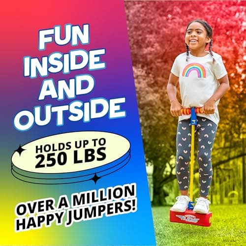 Flybar My First Foam Pogo Jumper for Kids Fun and Safe Pogo Stick for Toddlers, Durable Foam and Bungee Jumper for Ages 3 and up, Supports up to 250lbs (Red) — view 4