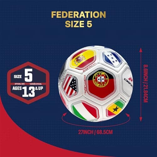 Icon Sports Officially Licensed World Soccer Ball - ISG180BLT White Size 5 — view 3