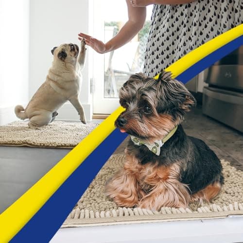 Muddy Mat® AS-SEEN-ON-TV Highly Absorbent Microfiber Door Mat and Pet Rug, Non Slip Thick Washable Area and Bath Mat Soft Chenille for Kitchen Bathroom Bedroom Indoor and Outdoor-Beige Medium 30"X19" — view 5