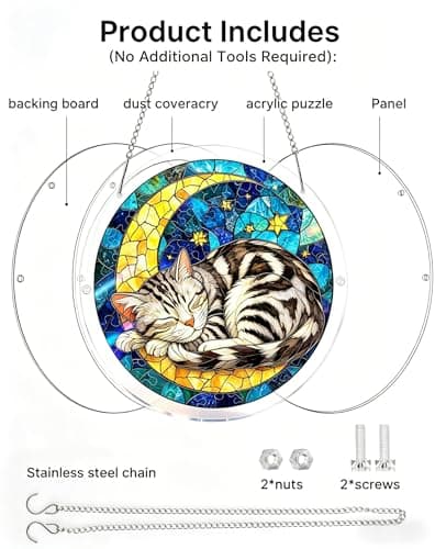 Acrylic Suncatcher Jigsaw Puzzle, Window Suncatcher Acrylic Puzzle, 83 Pieces DIY Suncatcher Kits for Adults, Home Decor Gift for Women Men Mom Birthday Gift (I) — view 4