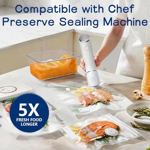 30-Pack Large Vacuum Sealer Bags & 2 Bonus Sealing Clips, Compatible with Chef Preserve – BPA-Free (12 x 13 in) Reusable Food Storage Bags for Freezer, Microwave, Sous Vide – Leak-Proof — view 4