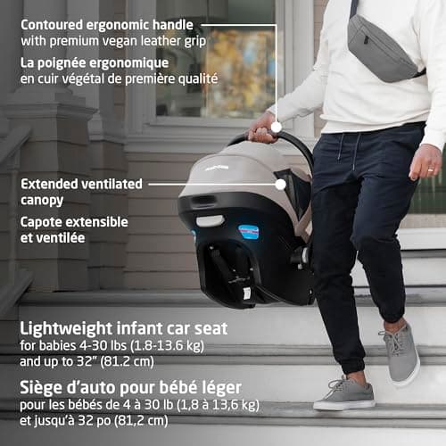 Maxi-Cosi New Generation Zelia Luxe 5-in-1 Modular Travel System, Carriage Mode, Reversible Toddler Seat, Mico Infant Car Seat (included), Enhanced All-Terrain Wheels, Use from Birth – New Hope Tan — view 9