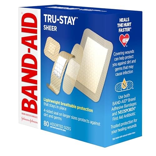 Band-Aid Brand Tru-Stay Sheer Strips Adhesive Sterile Bandages for First Aid & Wound Protection, Individually Wrapped Wound Care Bandages for Minor Cuts & Scrapes, Assorted Sizes, 80 ct — view 3