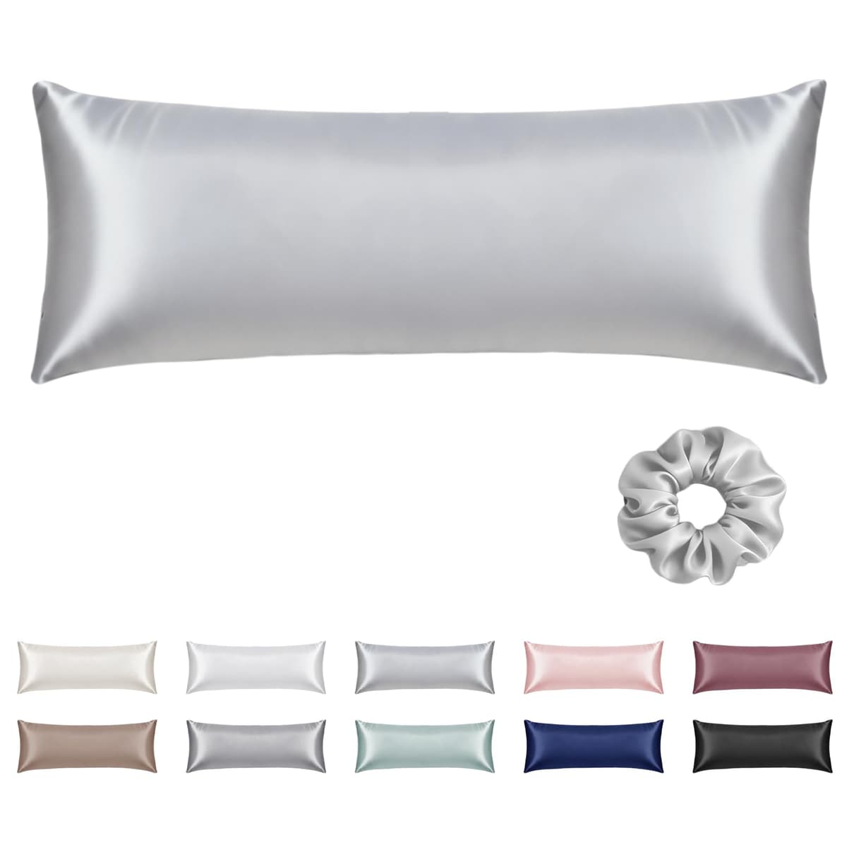 Vielit 2 Pack Satin Pillowcase for Hair and Skin Cooling,Soft as Silk Pillowcase for Hair and Skin,Easier Care than Silk Pillow Case Beige 50x75cm Gifts for Women Envelope & 2 Scrunchies — view 10
