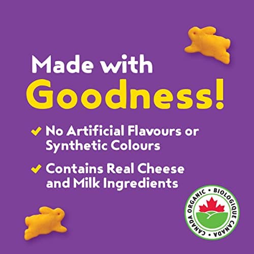 ANNIE'S Cheddar Baked Snack Crackers, Organic, No Artificial Flavours, No Synthetic Colours, Contains Real Cheese and Real Milk Ingredients, 213 Grams Package of Bunny Shaped Crackers — view 4