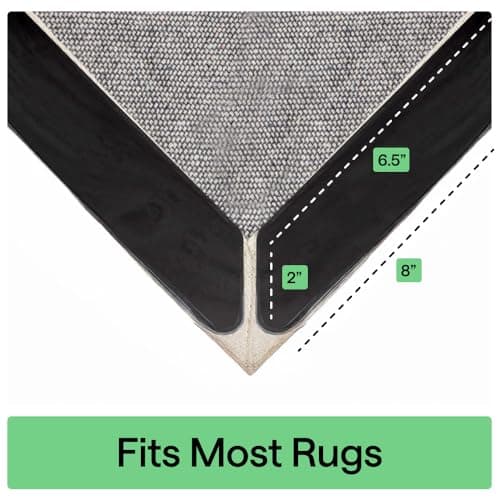 GORILLA GRIP Rug Gripper Pads Keep Area Rugs Corners from Curling, Reusable Double-Sided Stickers Holds Down Carpet in Place, Grips on Tile and Hardwood Floors Helps Prevent Sliding, Home Décor, 8 Pcs — view 7