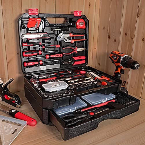 KingTool 325 Piece Home Repair Tool Kit, General Home/Auto Repair Tool Set, Toolbox Storage Case with Drawer, General Household Tool Kit - Perfect for Homeowner, Diyer, Handyman — view 3