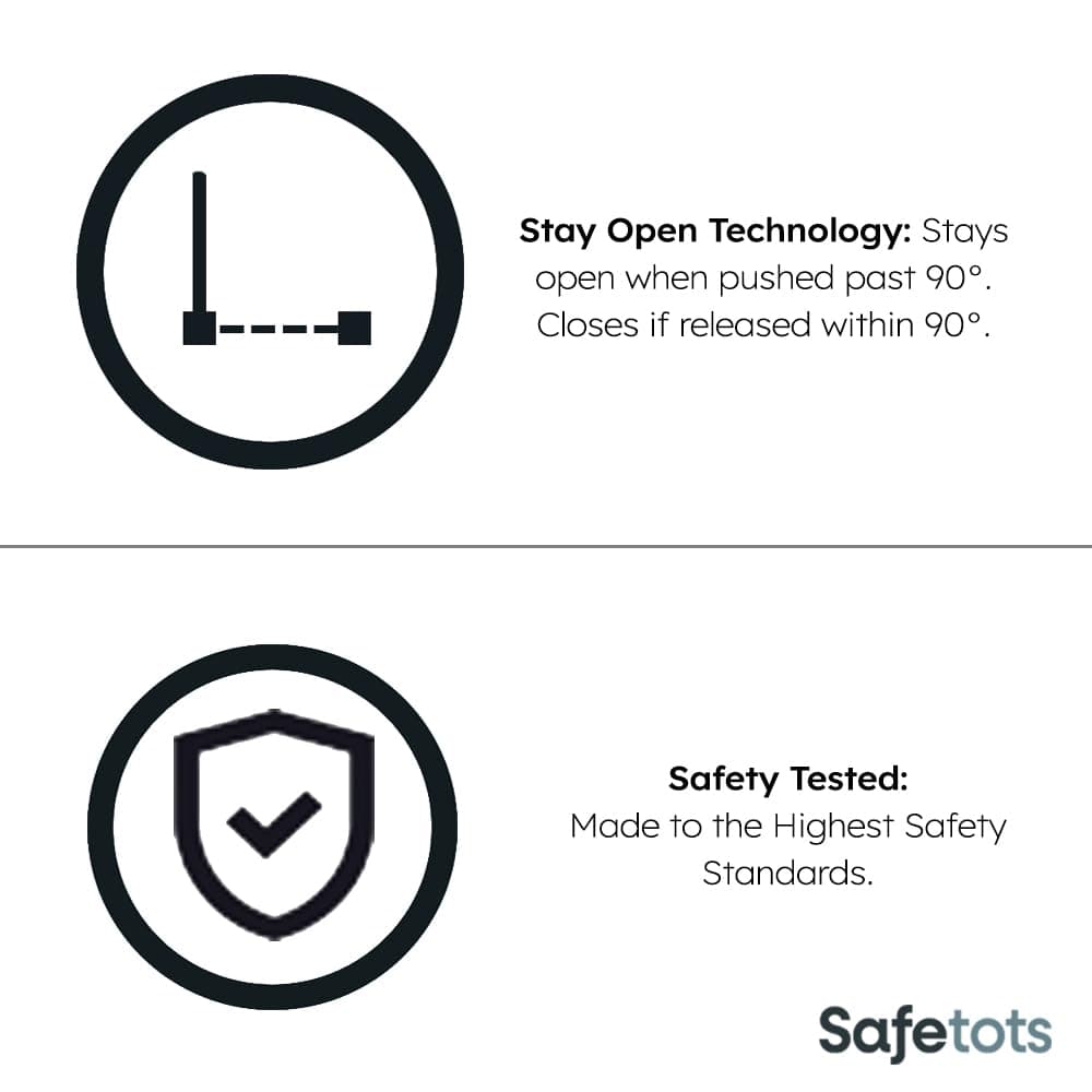 Safetots Curved Top Safety Gate, 80cm - 89cm, Matt Black, Pressure Fit Stair Gate, Baby Gate for Doors Hallways and Spaces, Safety Barrier, Easy Installation — view 5