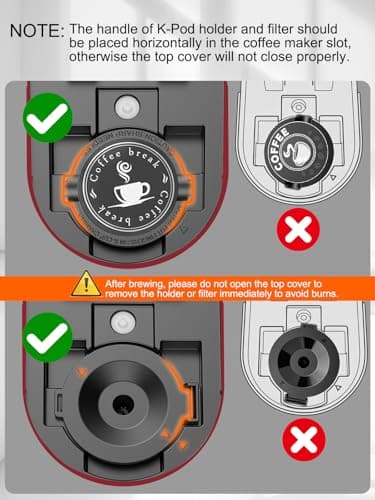 Karosie Single Serve Coffee Maker for K-Cup and Ground Coffee, Fast Brew, 6-12 oz Brew Sizes One Cup Coffee Machine Fits 5.5" Mugs, One-Button Small Coffee Maker with Descaling Reminder, Red — view 6