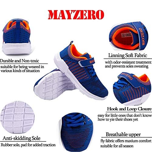 MAYZERO Kids Tennis Shoes Breathable Running Shoes Lightweight Athletic Shoes Walking Shoes Fashion Sneakers for Boys and Girls — view 4