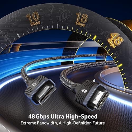 Acer HDMI 2.1 Cable 6.6FT, [8K@60Hz, 4K@120Hz] 48Gbps Ultra High-Speed Braided Cord Supports HDR10+/HDCP 2.2 & ARC/eARC, Certified HDMI Cable Compatible with PS5, PS4, Xbox, Monitors, Laptops, HDTV — view 2