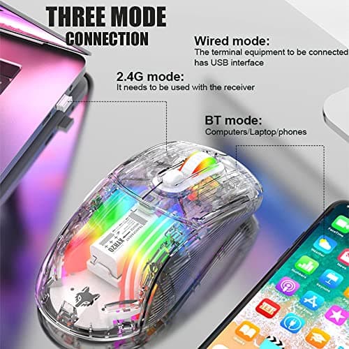Gaming Mouse Wired, Honeycomb Hollow Lightweight Ergonomic USB Wired Mouse with Backlight, up to 6400 DPI, RGB Gaming Mouse for Mac, Laptop, Computer
