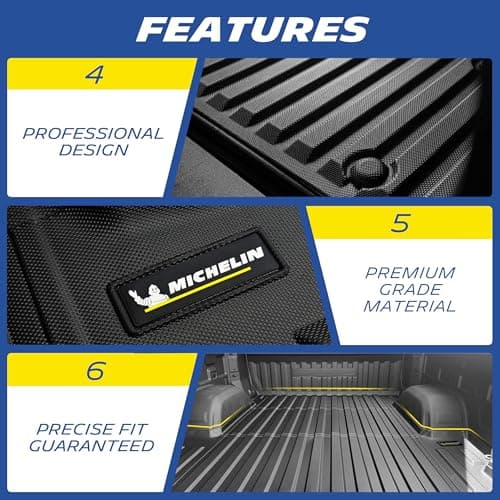 Michelin Truck Bed Mat for 2017-2024 2025 2026 Honda Ridgeline - 5.3 FT 64" Car Bed, All-Weather Truck Bed Liner, Custom Fit, Durable, 100% Virgin TPE Bedliner, Non-Slip — view 4