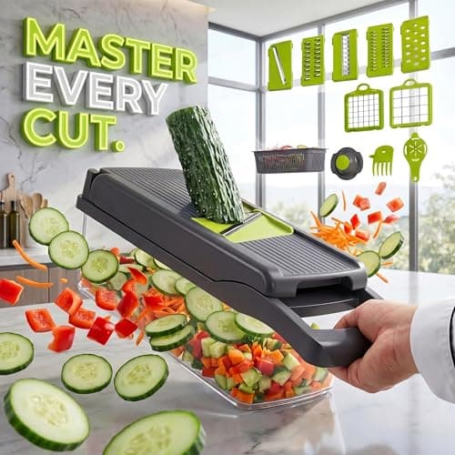 Zelkone 16-in-1 Vegetable Chopper Mandoline Slicer with Container, Food Processor, Food Chopper, Onion Chopper, Veggie Cutter for Salad, Potato Cutter, French Fry Cutter, Kitchen Gadgets & Accessories — view 6