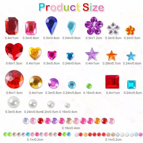 MYDBUYSOME 2774pcs Gem Stickers Jewels for Crafts, Self Adhesive Rhinestone Jewel Stick on Gems, Acrylic Bling Heart Stickers, Craft Supplies for Kids