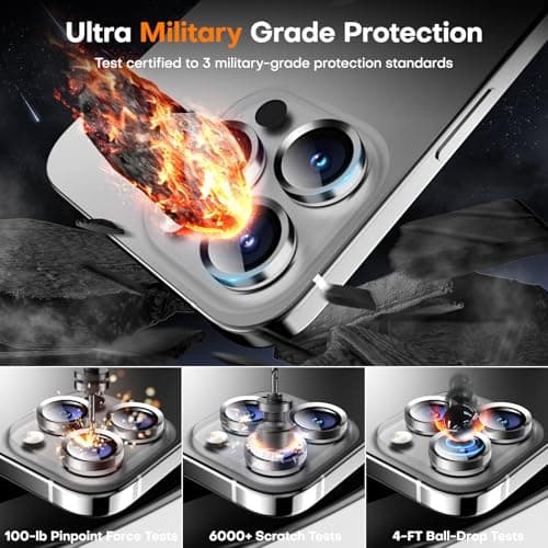 Wumigoo Camera Lens Protector for iPhone 17 Pro Max/17 Pro- Silver — view 4