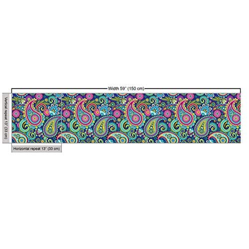 Ambesonne Navy and Blush Fabric by The Yard Old Fashioned Eastern Floral Paisley Motif Vintage Oriental Elements Decorative Fabric for Curtain Kitchen Bench Sofa Chair Cover Quilts 1 Yard Yellow Pink — view 2