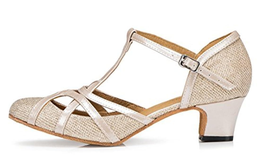 T-Starp - Zapatos de baile latino sintéticos con purpurina para mujer, para bodas, bailes de baile latino — view 2